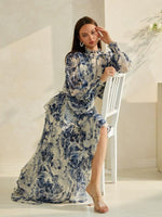 SMOCKING DETAIL ASMETRIC RUFFLE DRESS