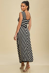KNIT STRIP MAXI DRESS