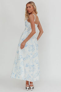 Square Neck Floral Maxi Dress