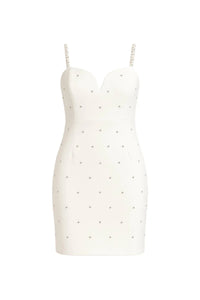 Woven Crystal Embellished Mini Dress