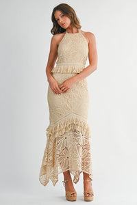Handcrafted Crochet Fringe Maxi Dress