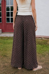 Flowy Polka Dot Mock-Neck Top & Palazzo Pants Set