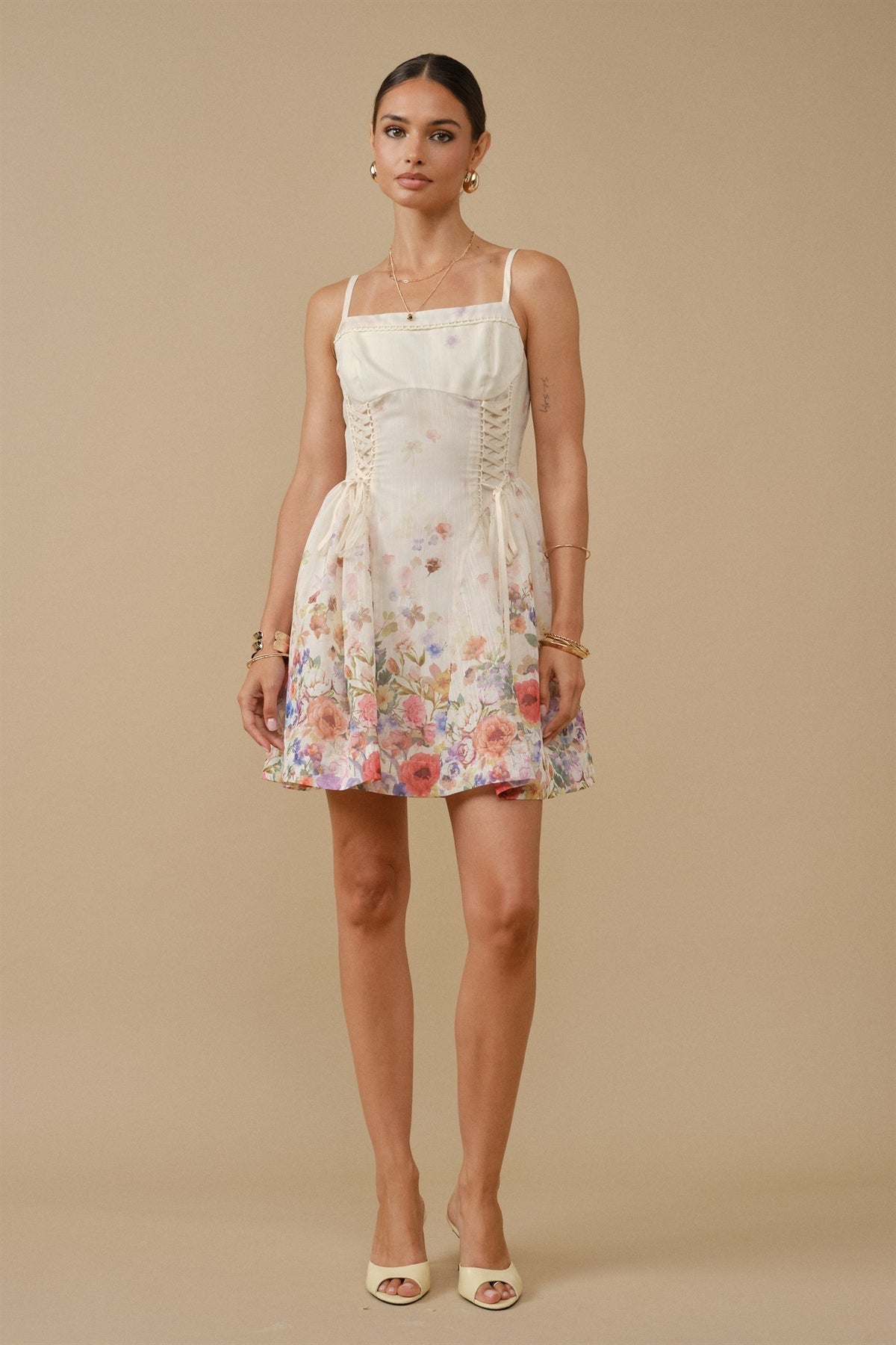 Floral Garden Side-lace A-line Dress