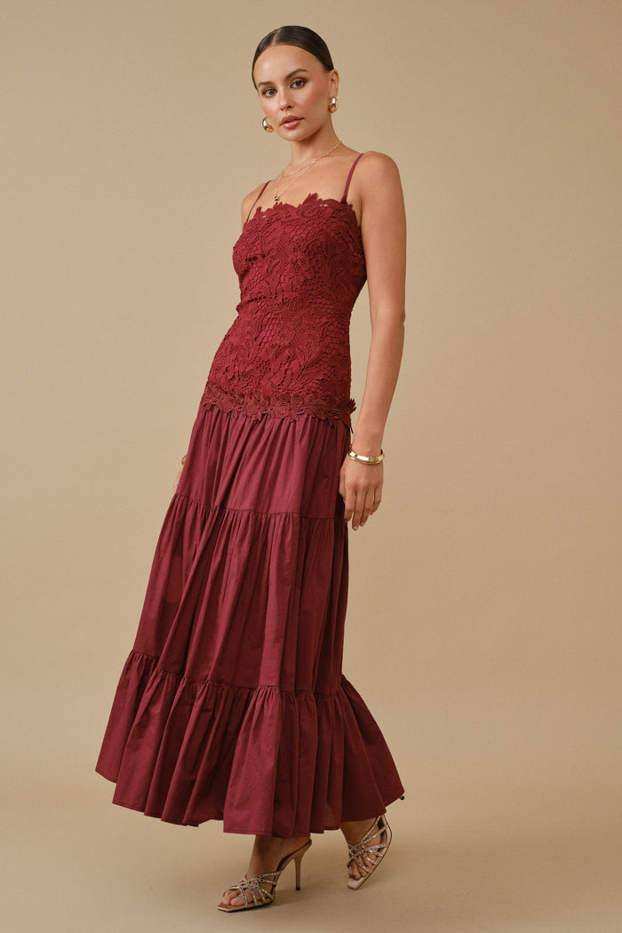 Lace Drop-waist Maxi Dress