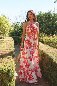 HALTER TIERED MAXI DRESS