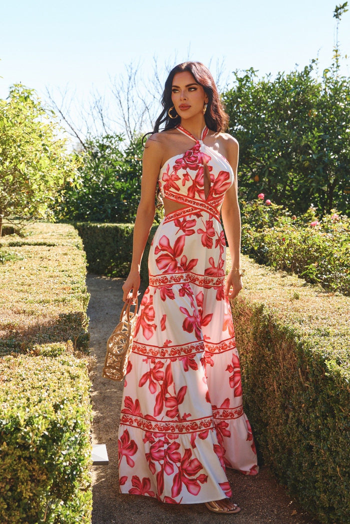 HALTER TIERED MAXI DRESS