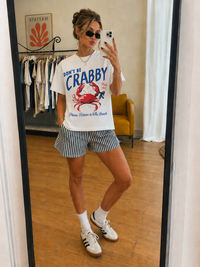 Don't be Crabby White Relaxed T-Shirt