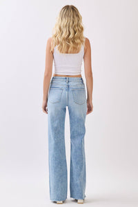 HIGH RISE STRETCH VINTAGE FLARE W/ RAW HEM JEANS