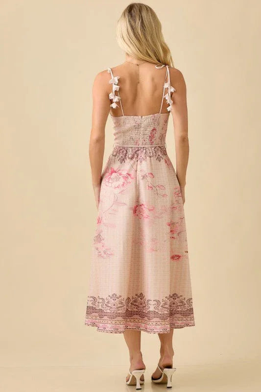 Bra Cup With Floral Flare Midi Dress PRIVILEGE