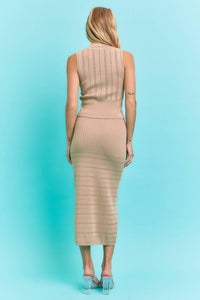 Libby Pointelle Knit Sleeveless Top & Mermaid Midi Skirt Set