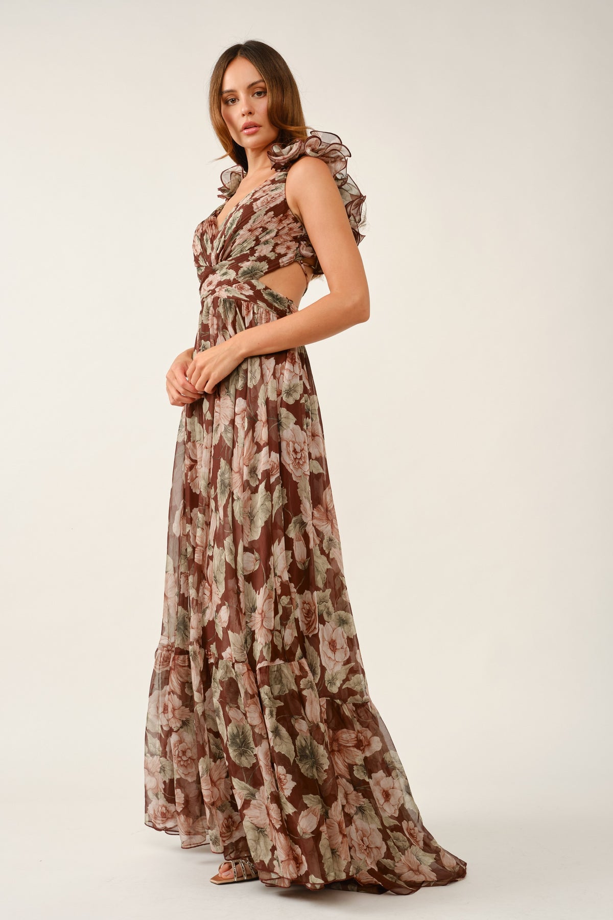 Cilly Floral Open Back Maxi Gown