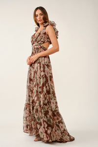 Cilly Floral Open Back Maxi Gown