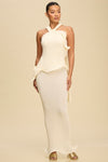 Ruffle Halter Knit Maxi Dress PRIVILEGE