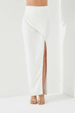 Knit long  top with rhinestone deatil and maxi skirt with rhinestone detail - PRIVILEGE 