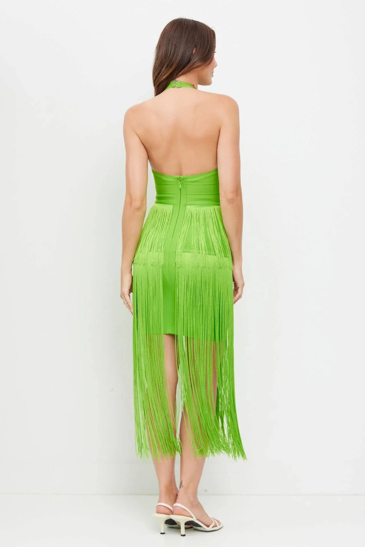 Halter Fringe Mini Dress