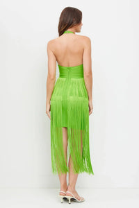 Halter Fringe Mini Dress