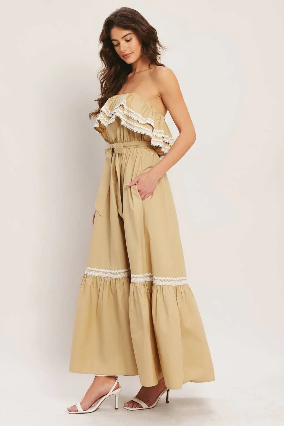 Ruffle Tube Top Maxi Dress