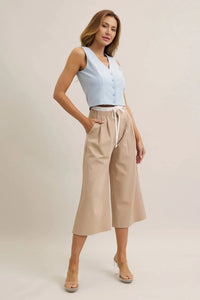 Ocean Woven Vest & Wide-leg Trouser Set