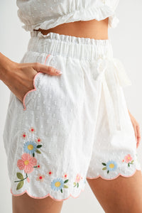 Embroderiey tank vaca short set