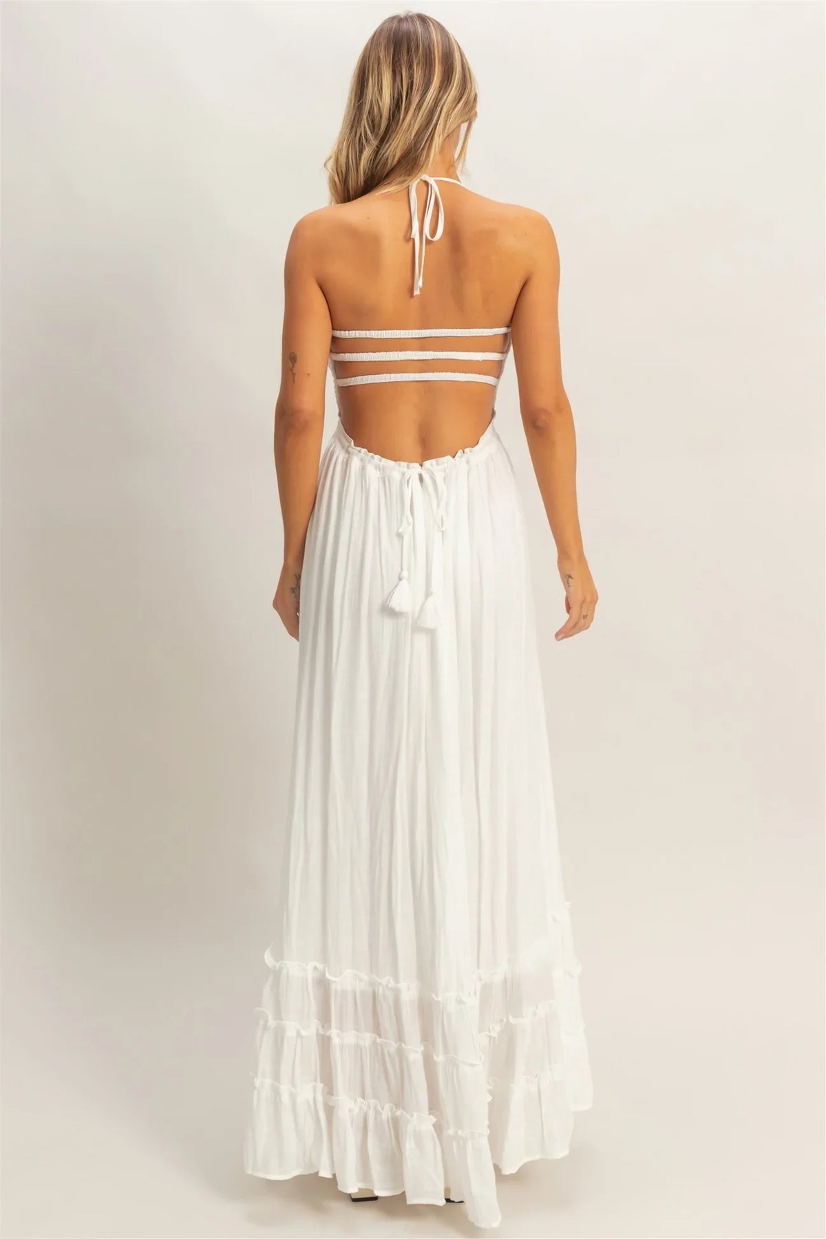 Smocked Halter Maxi Dress
