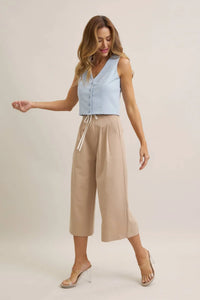 Ocean Woven Vest & Wide-leg Trouser Set