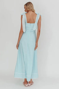 Tie Shoulder Floral Maxi Dress
