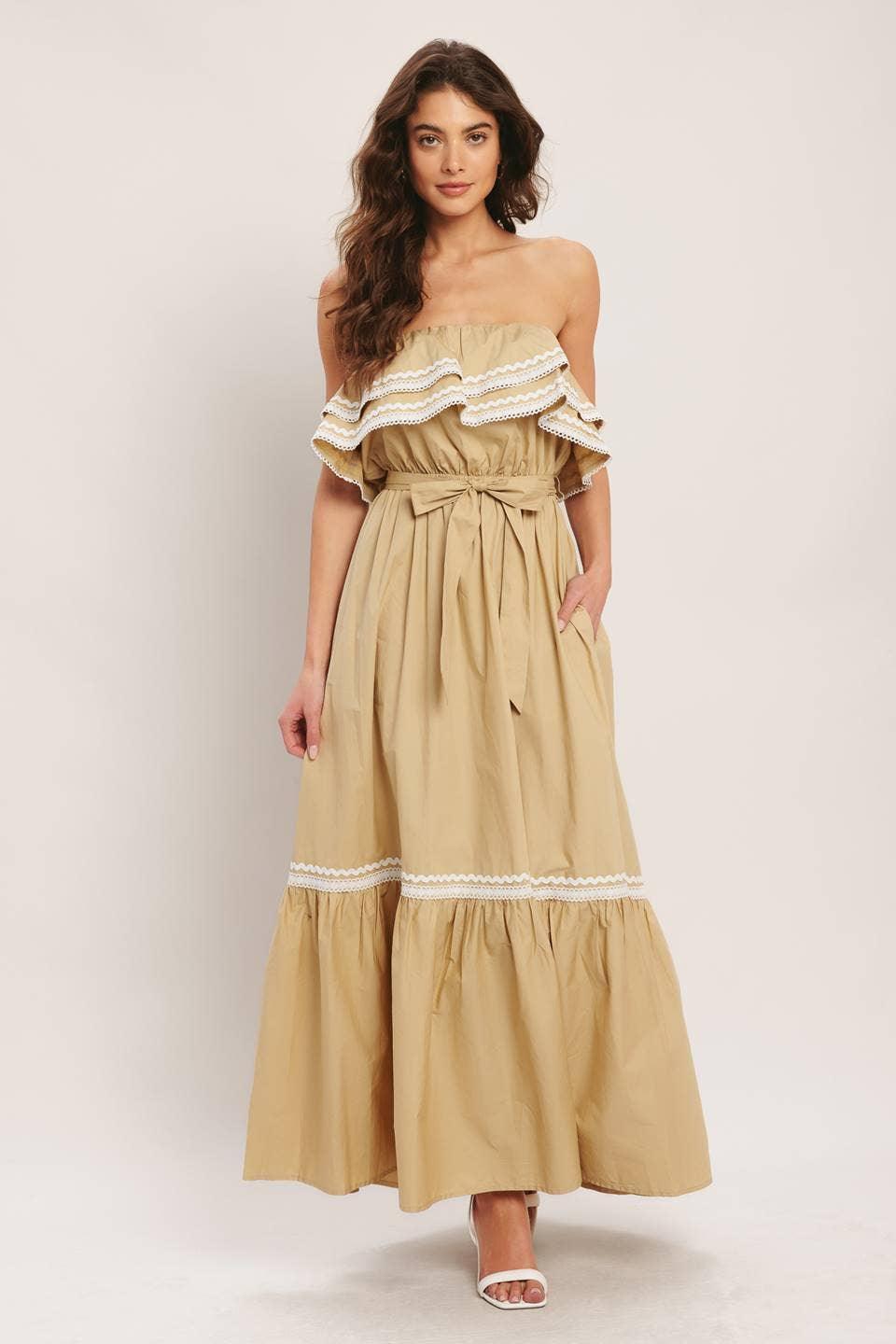 Ruffle Tube Top Maxi Dress