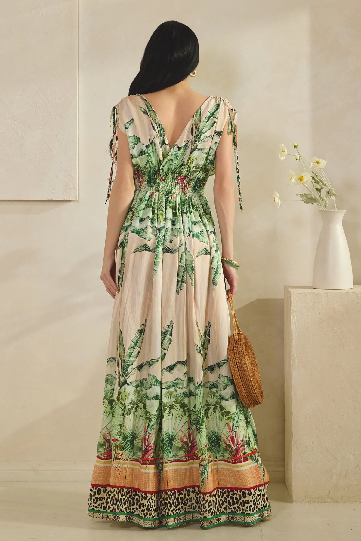 Tropical Print Maxi Dress