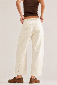 Utility Barrel Jeans With Paint Splatter