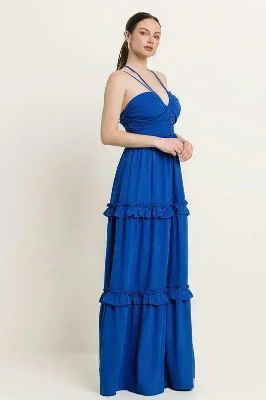 SOLID LAYERED TUBE MAXI DRESS PRIVILEGE