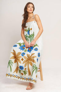 A printed woven maxi dress