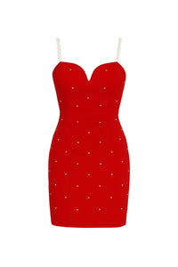 Woven Crystal Embellished Mini Dress