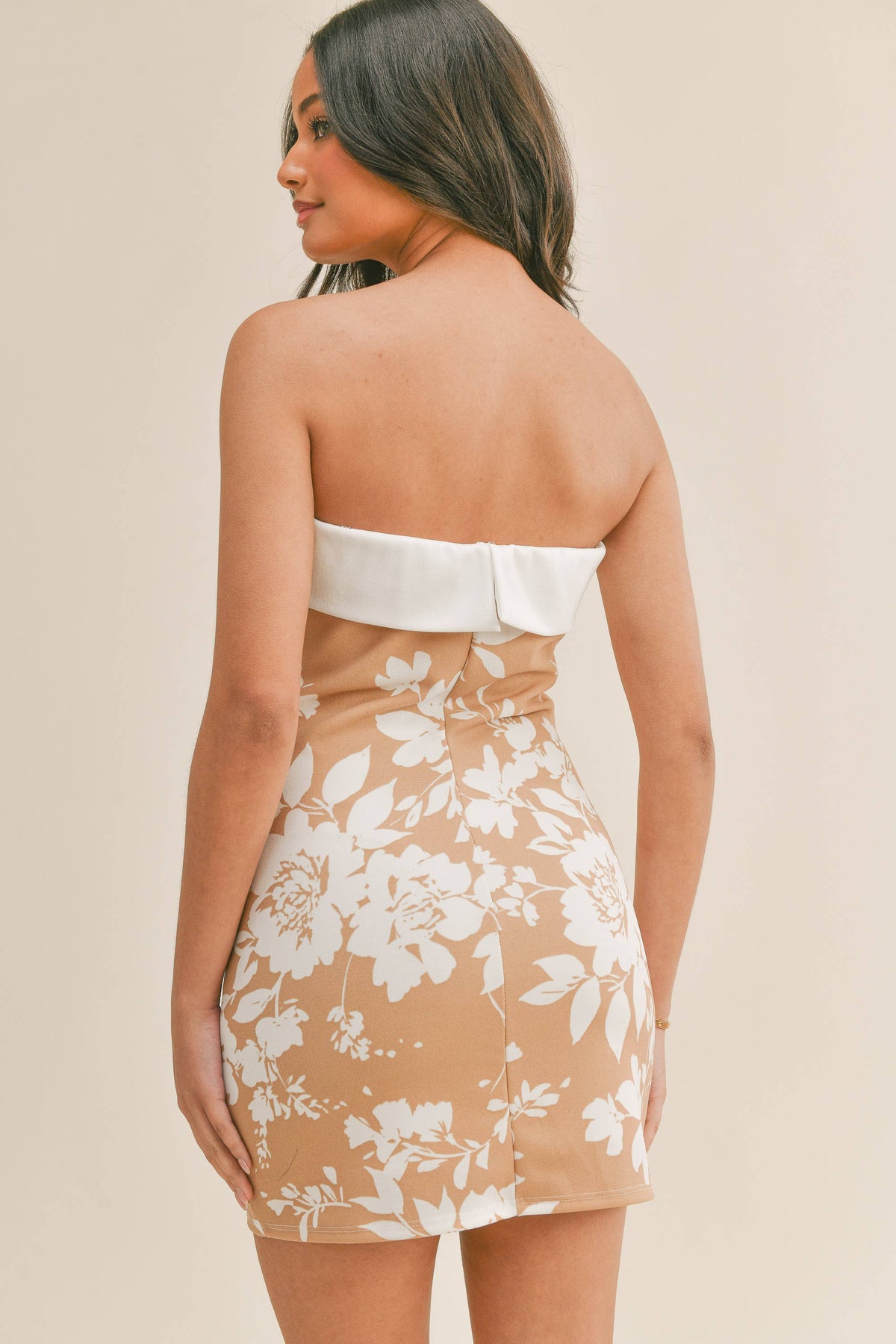 FLORAL PRINT BODYCON TUBE MINI DRESS