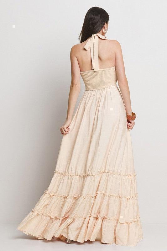 TUBE TOP WITH TRIPLE TIERE ATTACHED LONG MAXI RESORT PRIVILEGE