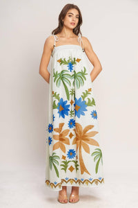 A printed woven maxi dress
