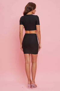Cropped Short Sleeve & Mini Skirt Set