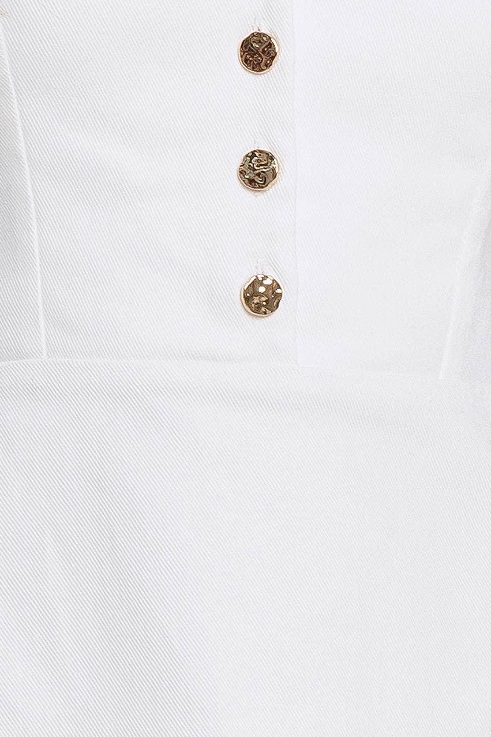 White denim Ruffle Mini Dress