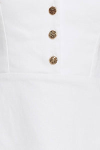 White denim Ruffle Mini Dress