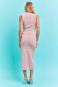 Libby Pointelle Knit Sleeveless Top & Mermaid Midi Skirt Set
