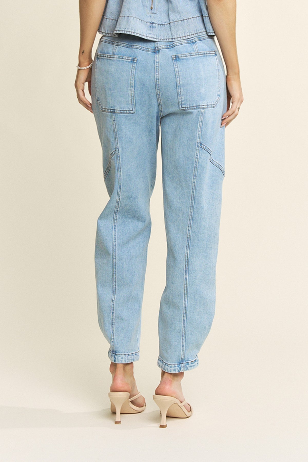 Chloe Pentual Denim Top with Barrel Harem Pant Set