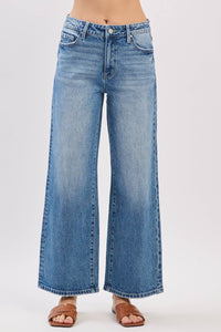 Mid Rise Comfort Relaxed Barrel Wide Leg Jeans
