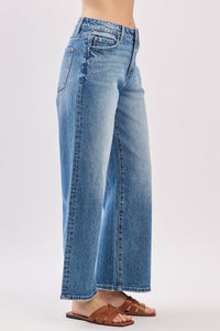 Mid Rise Comfort Relaxed Barrel Wide Leg Jeans