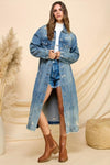 Distressed Long Denim Jacket