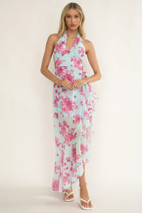 Floral Maxi Lilli Dress — Blue & Pink