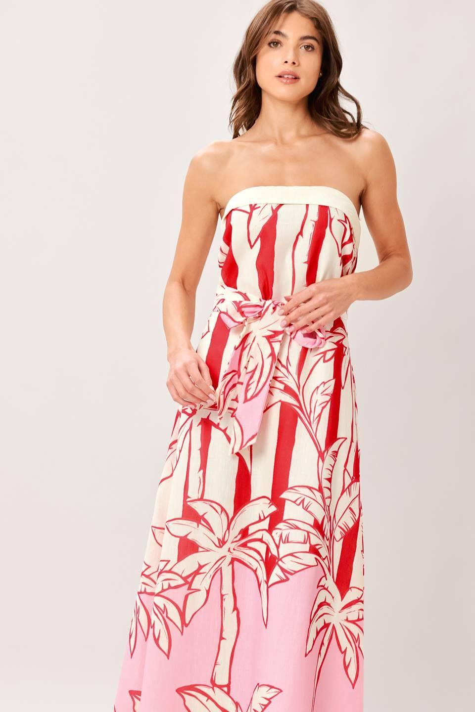 A printed woven ankle dress