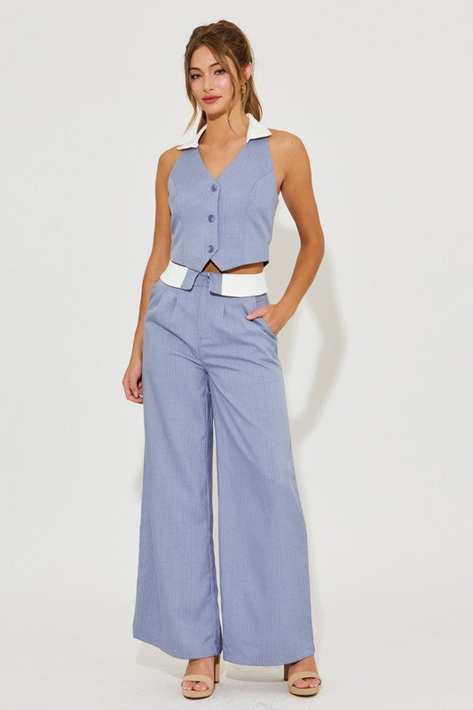 PIN STRIPE VEST AND MATCHING PANT