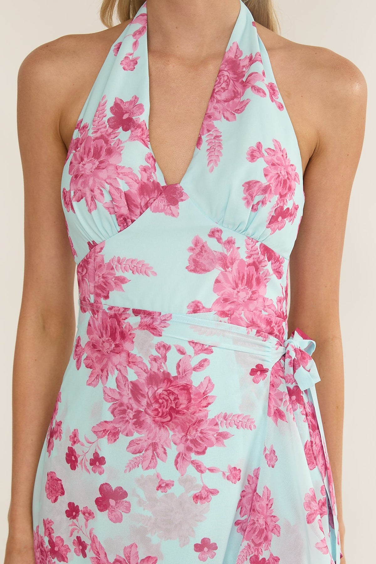 Floral Maxi Lilli Dress — Blue & Pink