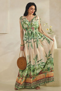 Tropical Print Maxi Dress