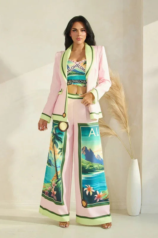ALOHA THREE PIECE SUIT SET PRIVILEGE