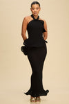 Ruffle Halter Knit Maxi Dress PRIVILEGE